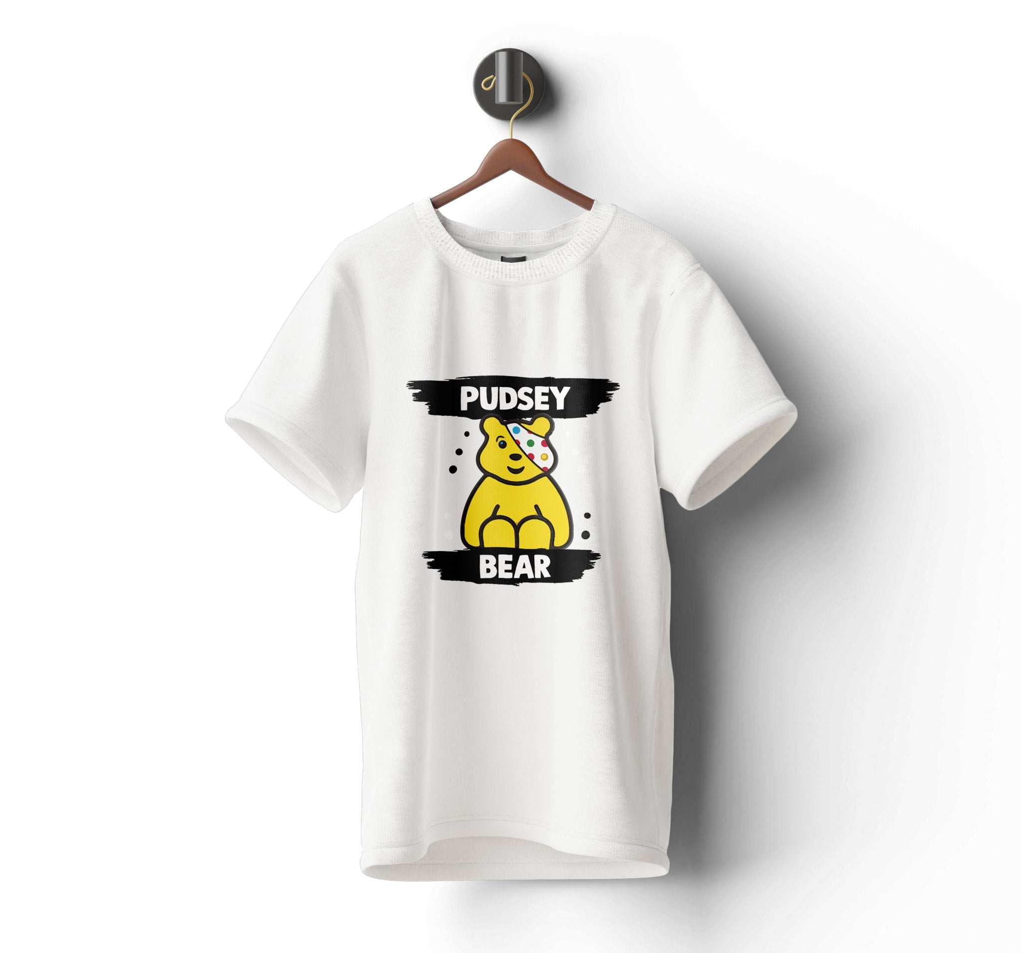 Pudsey Bear T-shirt | Bold Pudsey Bear with Dots Design - Tee Shirt Hub