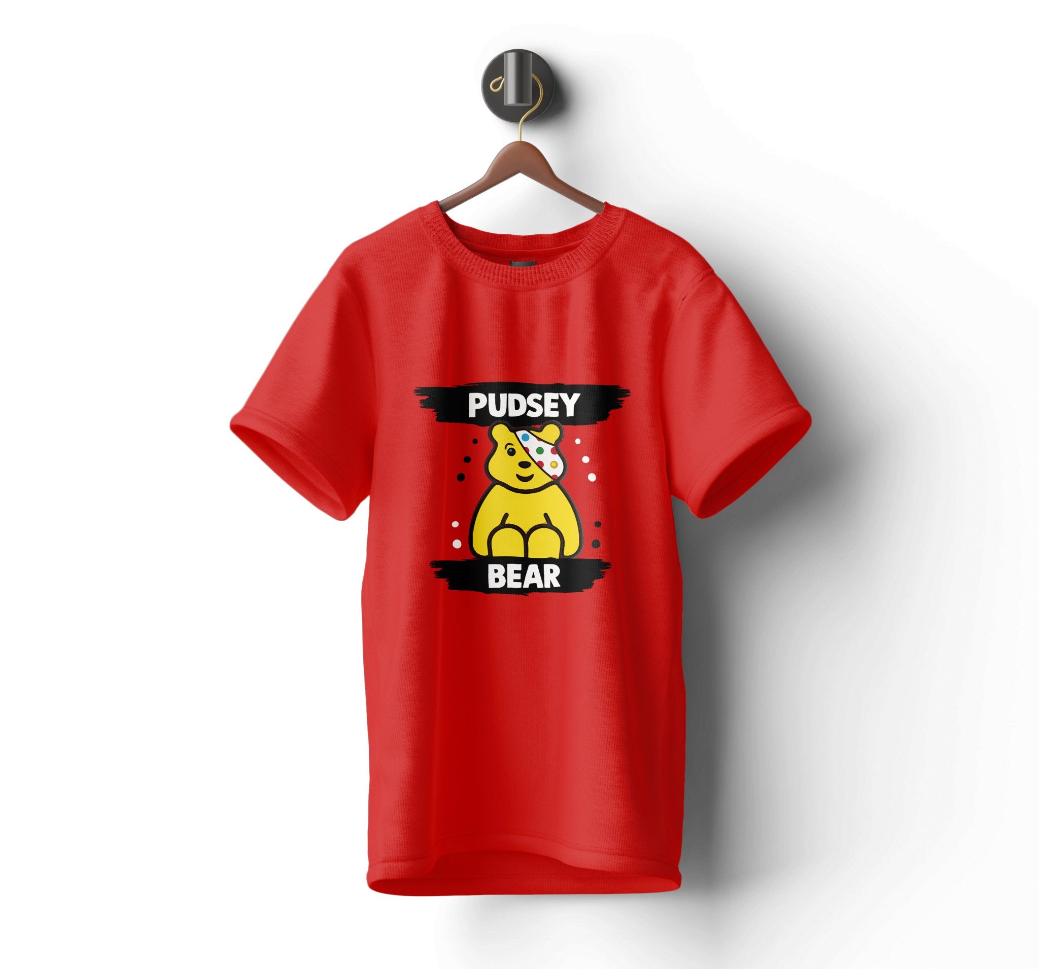 Pudsey Bear T-shirt | Bold Pudsey Bear with Dots Design - Tee Shirt Hub