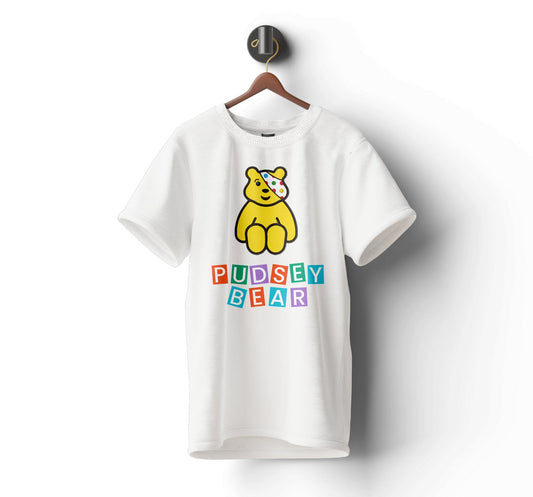 Pudsey Bear T-shirt | Playful Pudsey Blocks Design - Tee Shirt Hub